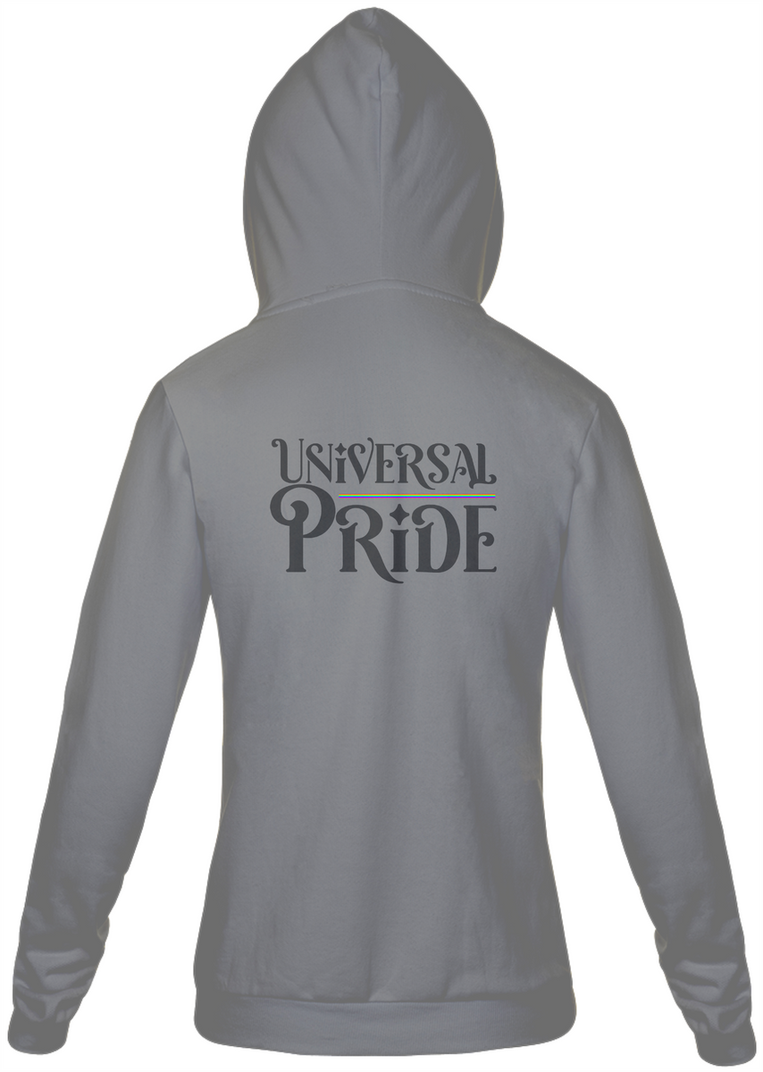 Nome do produto: Moletom Ziper Universal Pride (Branco/Cinza)