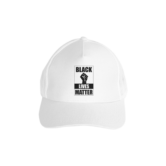 Boné de Tela Black Lives Matter (Branco/Verm/Rosa)