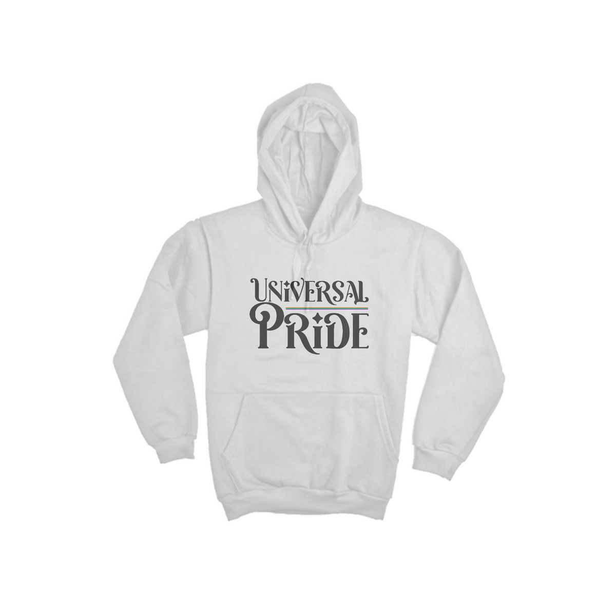 Nome do produto: Moletom Canguru Universal Pride (Branco/Cinza)