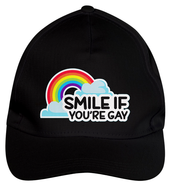 Boné de Brim Smile if you're Gay