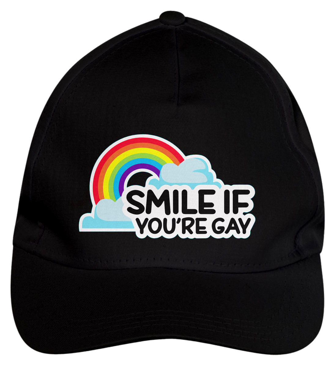 Nome do produto: Boné de Brim Smile if you\'re Gay