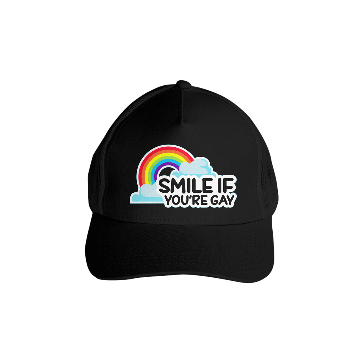 Nome do produto: Boné de Tela Smile if you\'re Gay