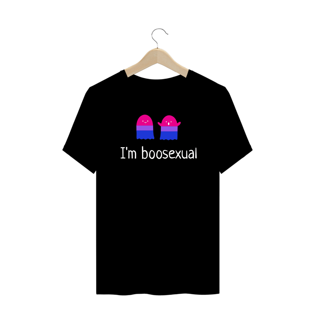 Nome do produto: Camiseta PlusSize Boosexual Preta/Azul Marinho