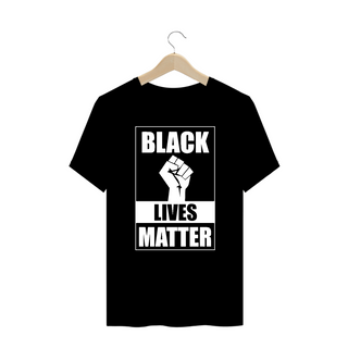 Camiseta Plus Black Lives Matter (Cinza/Preto)