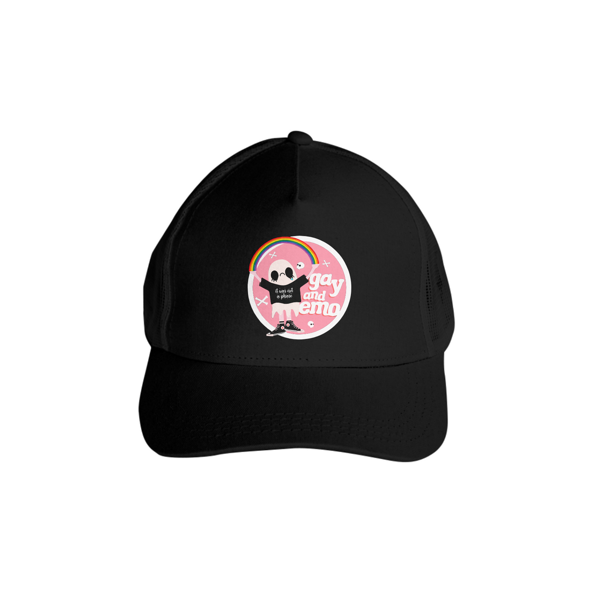 Nome do produto: Boné Trucker de Tela Gay e Emo