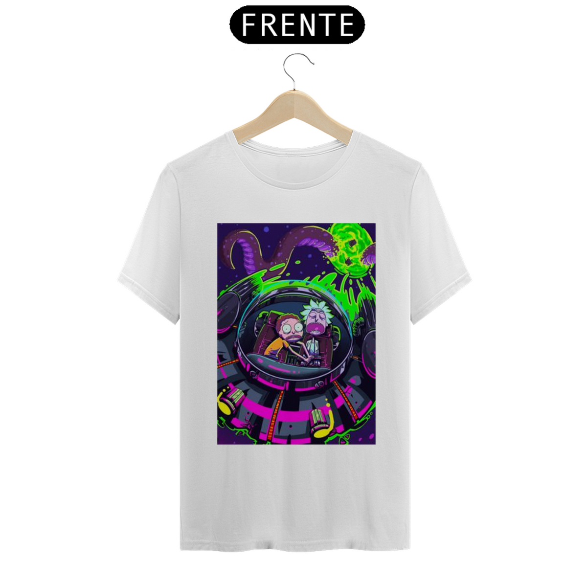 Nome do produto: Camiseta Multicolor Rick and Morty Ilustração