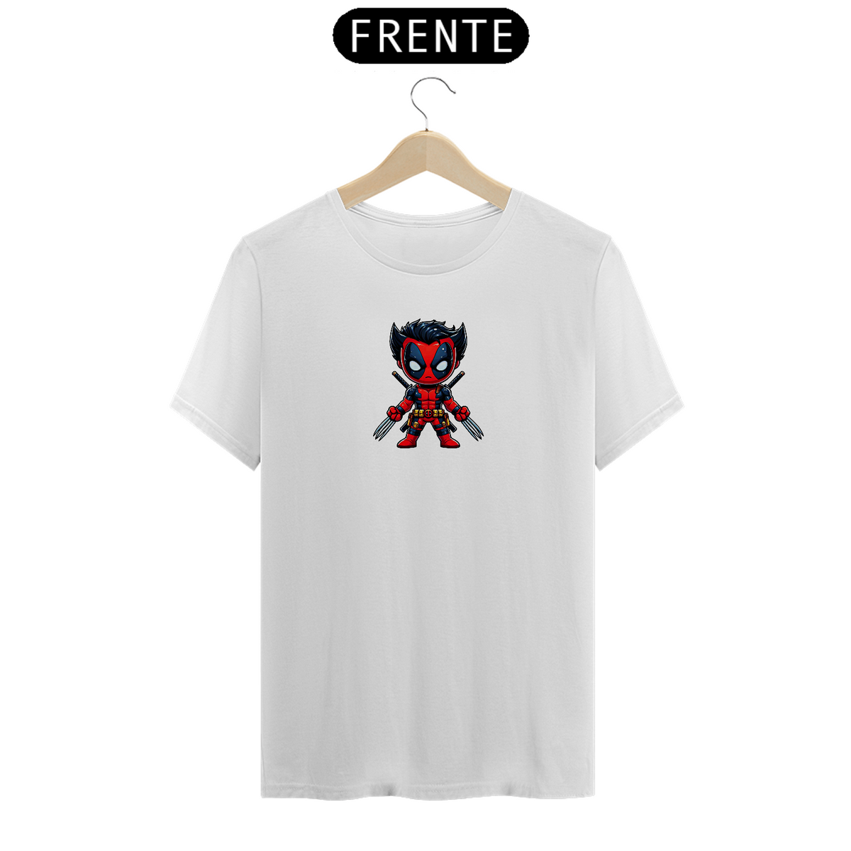 Nome do produto: Camiseta Deadpool e Wolverine Fusão