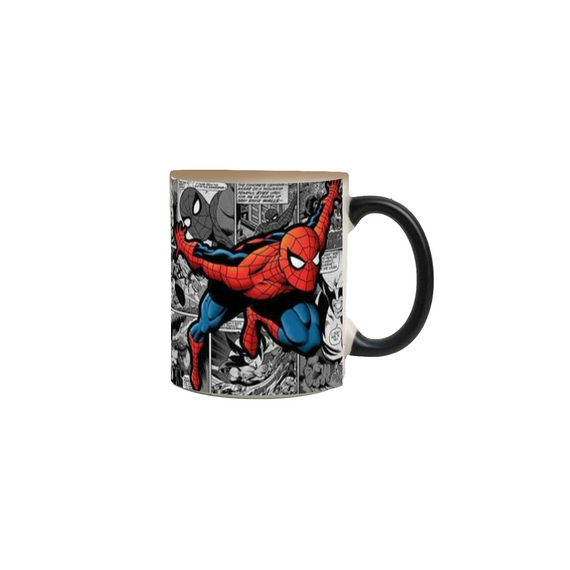 Caneca Mágica - Homem Aranha Quadrinhos