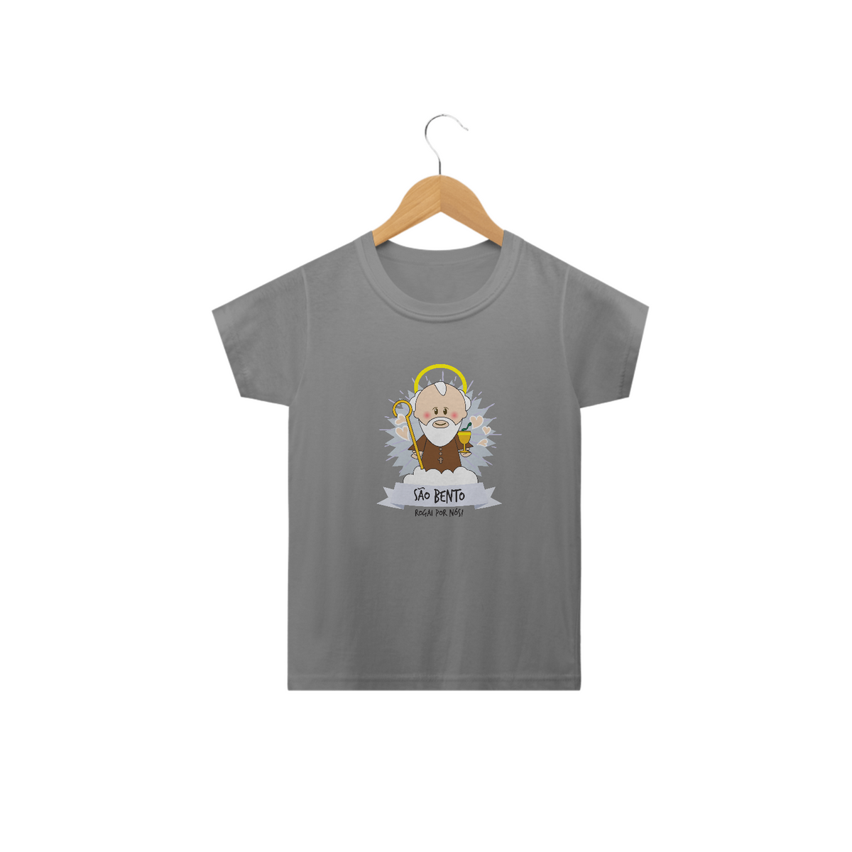 Nome do produto: Camiseta Infantil Coleção Santinhos São Bento