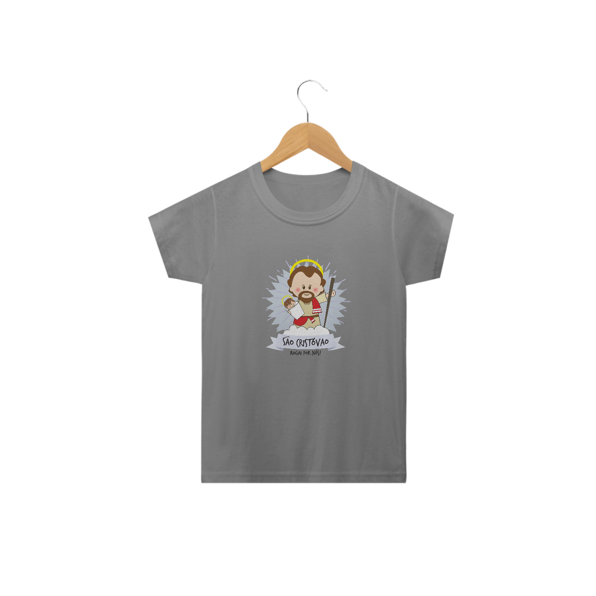 Nome do produto: Camiseta Infantil Coleção Santinhos São Cristóvão