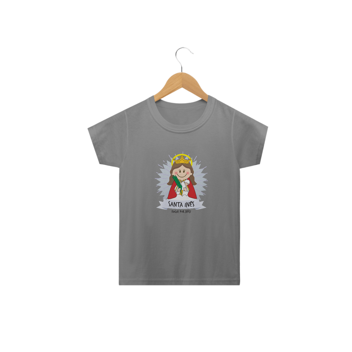 Nome do produto: Camiseta Infantil Coleção Santinhos Santa Inês