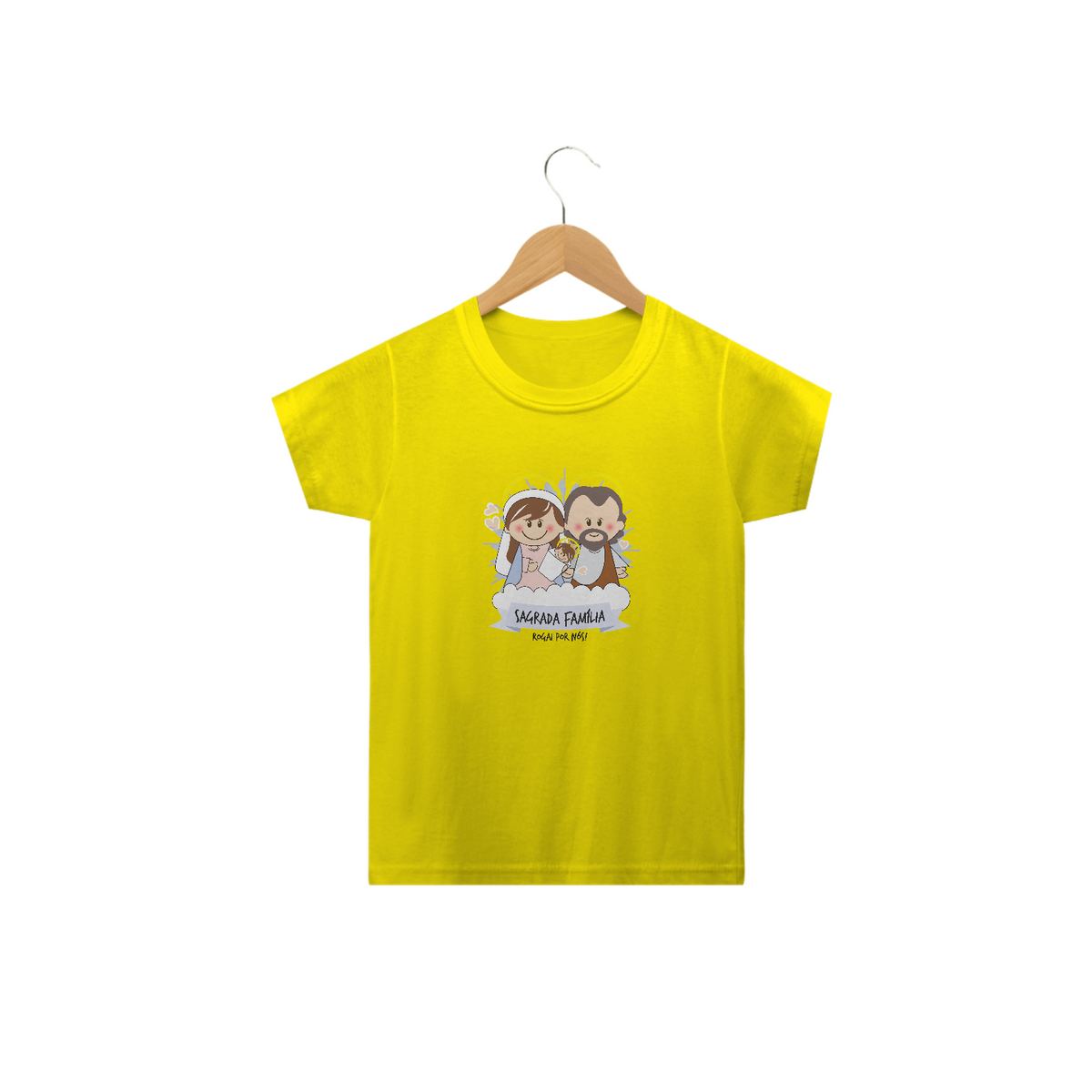 Nome do produto: Camiseta Infantil Coleção Santinhos Sagrada Família