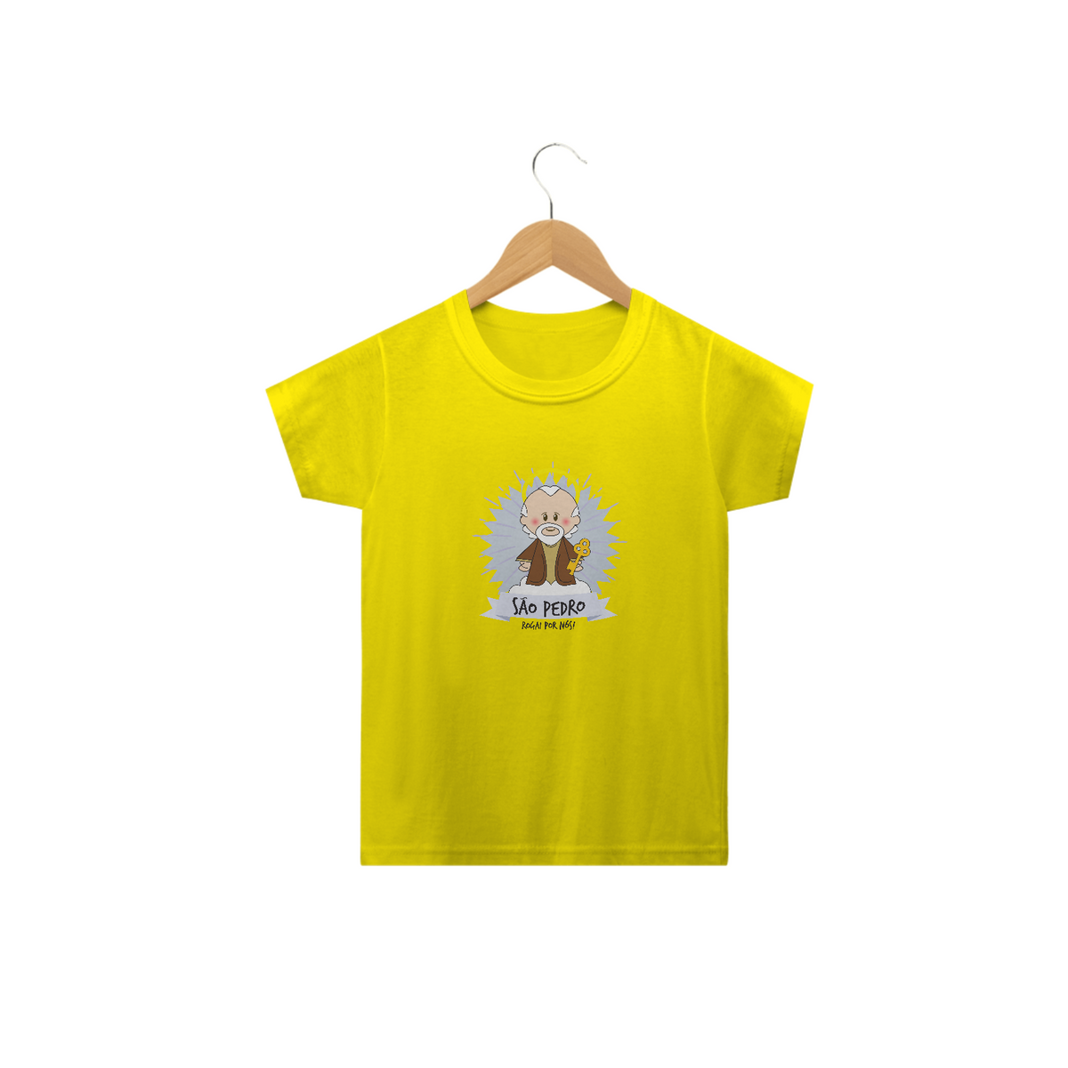 Nome do produto: Camiseta Infantil Coleção Santinhos São Pedro