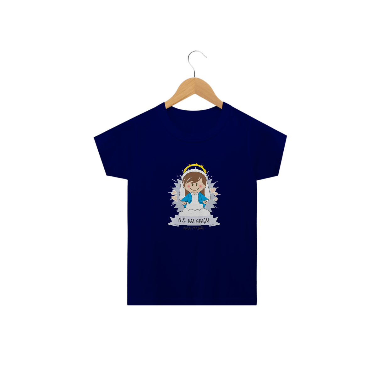 Nome do produto: Camiseta Infantil Coleção Santinhos N.S. das Graças