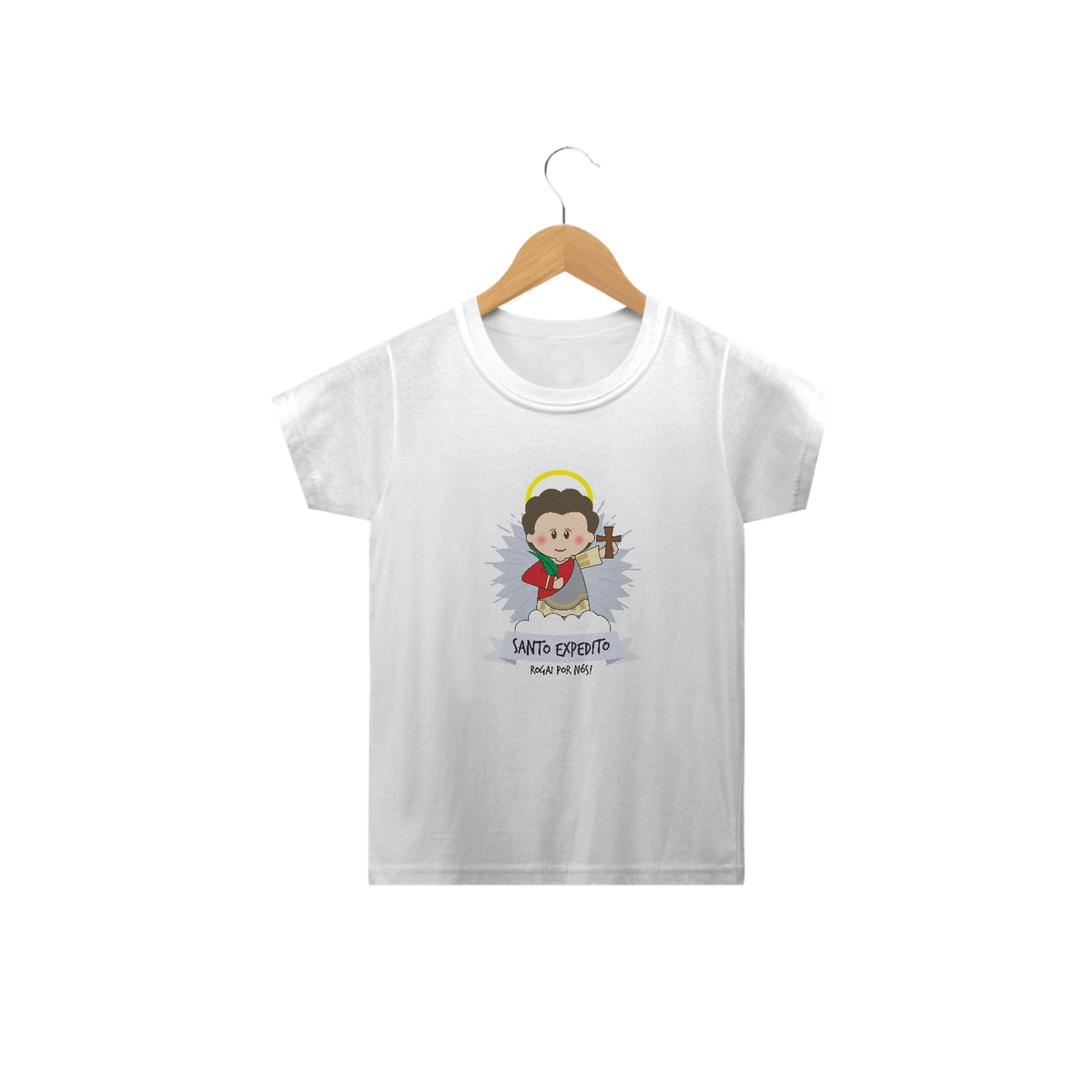 Nome do produto: Camiseta Infantil Coleção Santinhos Santo Expedito