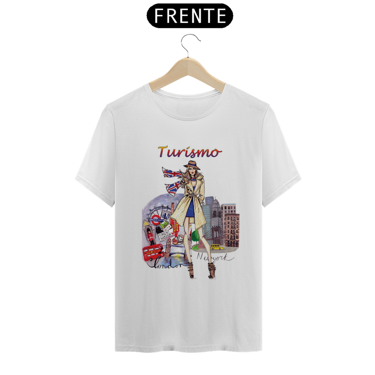 Nome do produto: Camiseta Fem Profissões Turismo