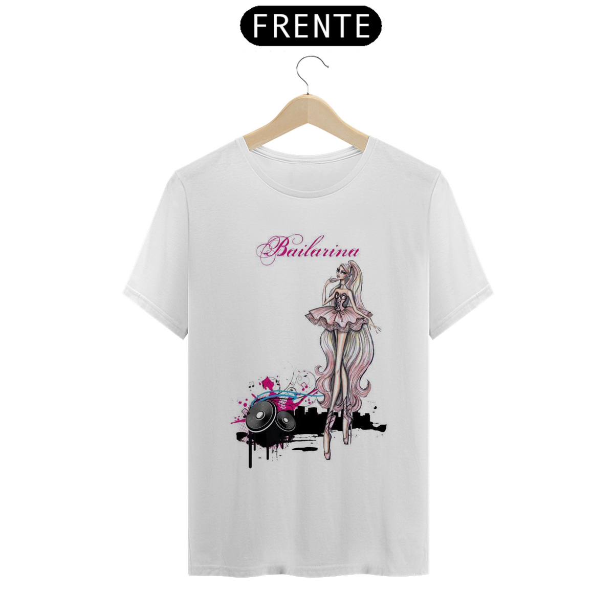 Nome do produto: Camiseta Fem Profissões Bailarina