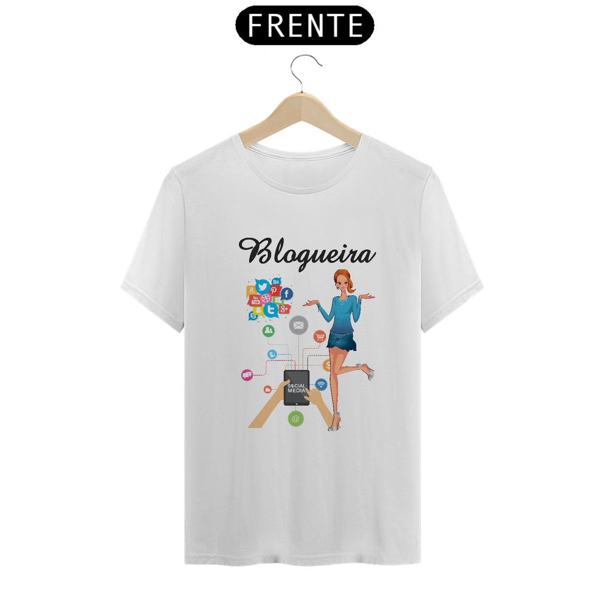 Nome do produto: Camiseta Fem Profissões Blogueira