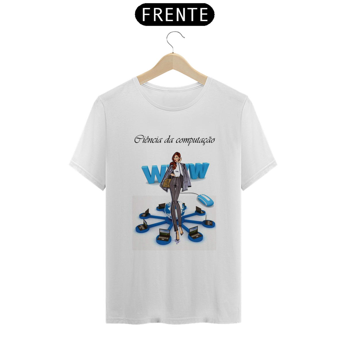 Nome do produto: Camiseta Fem Profissões Ciência da Computação