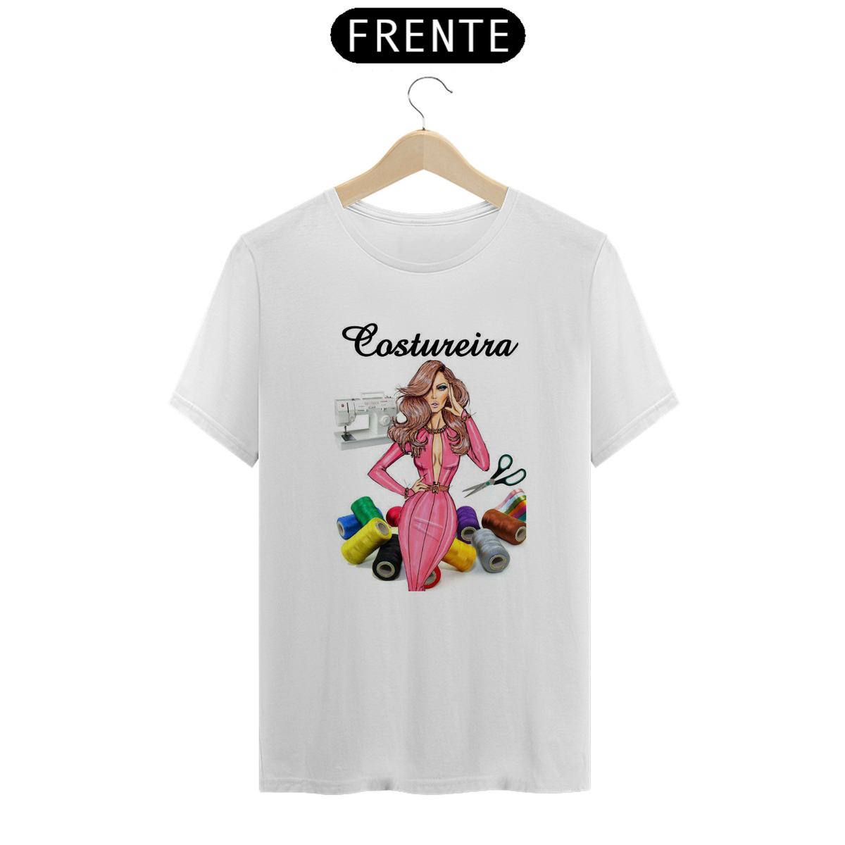 Nome do produto: Camiseta Fem Profissões Costureira