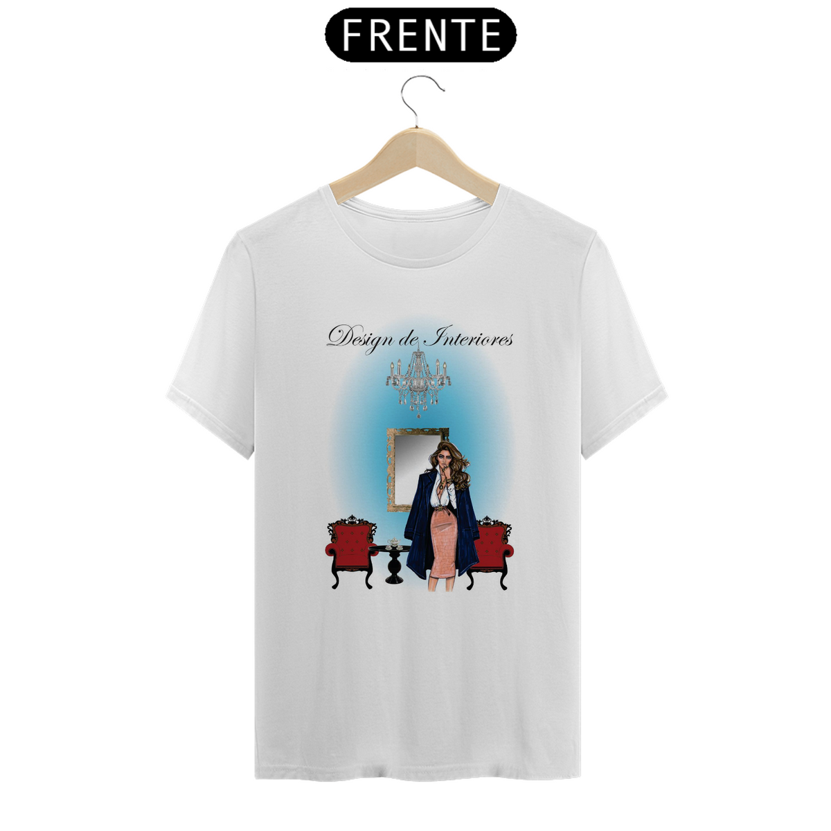 Nome do produto: Camiseta Fem Profissões Design de Interiores