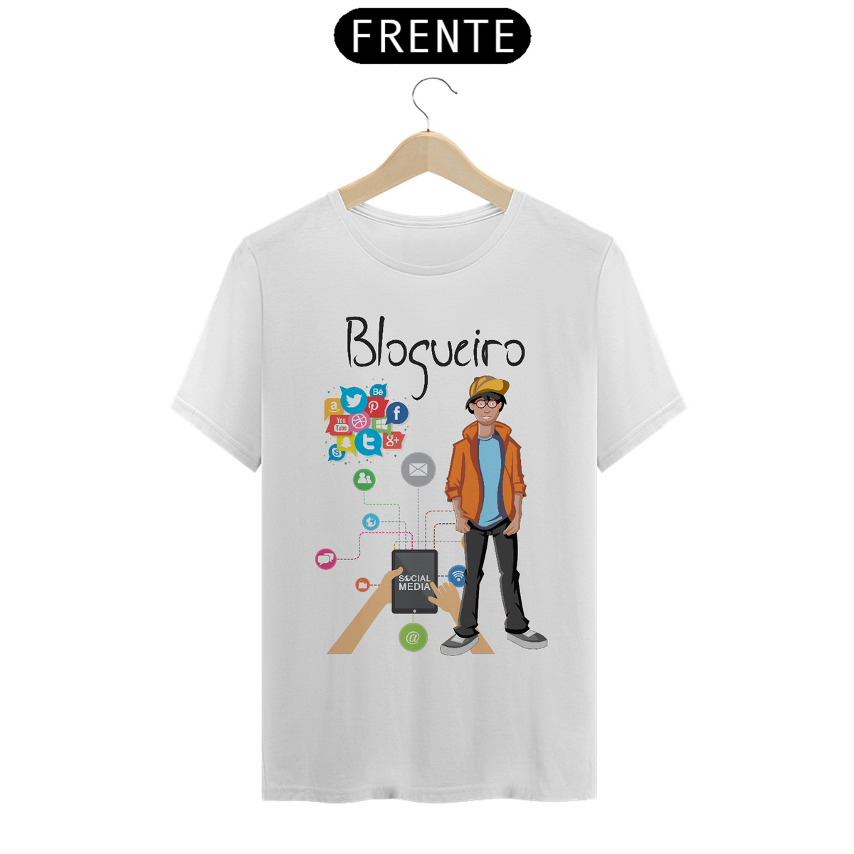 Nome do produto: Camiseta Masc Profissões Blogueiro