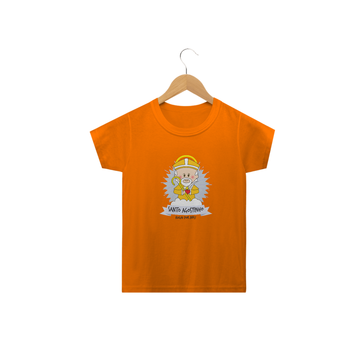 Nome do produto: Camiseta Infantil Coleção Santinhos Santo Agostinho