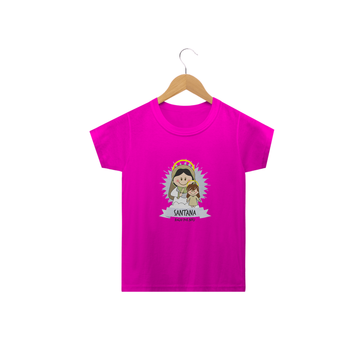 Nome do produto: Camiseta Infantil Coleção Santinhos Santa Ana