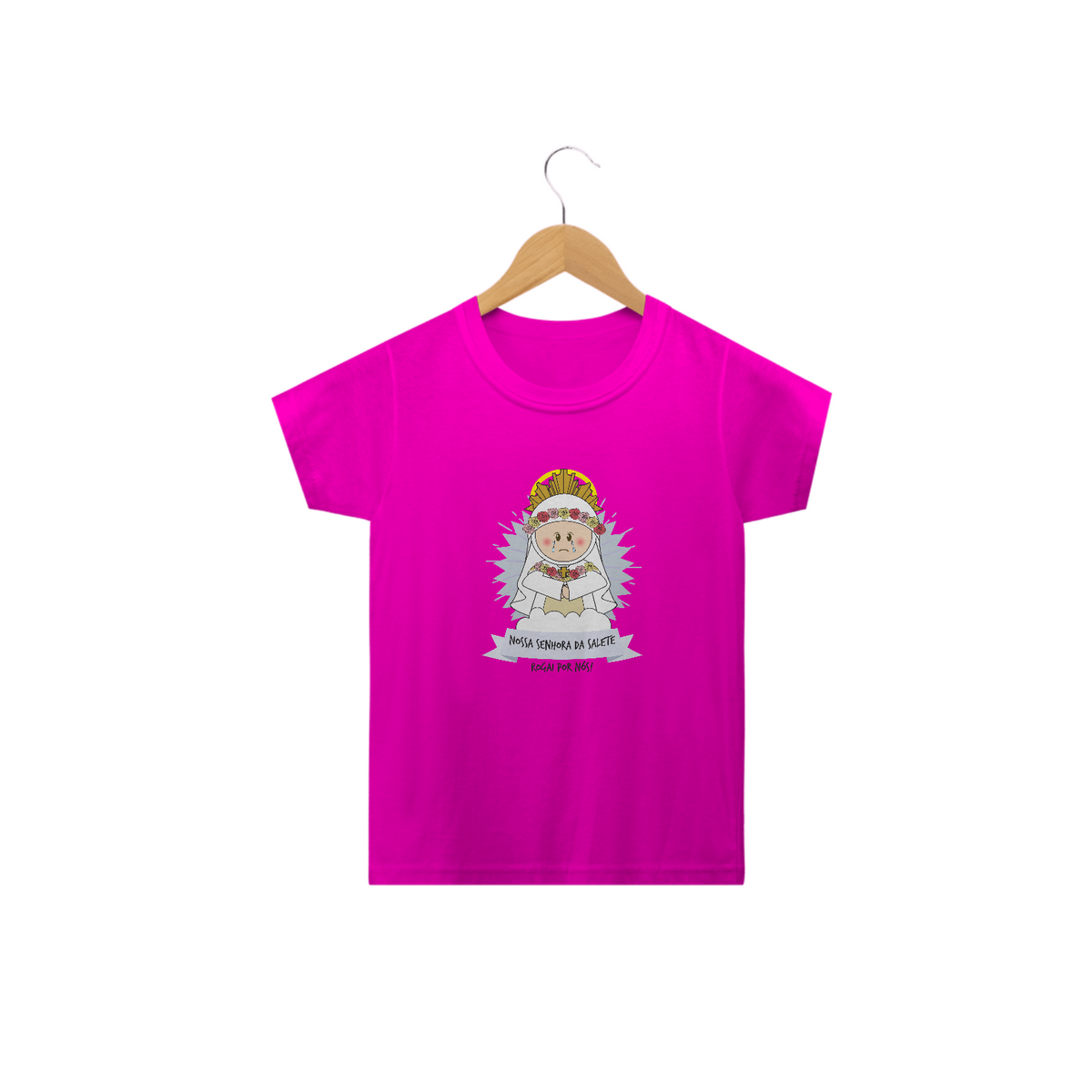 Nome do produto: Camiseta Infantil Coleção Santinhos N.S da Salete