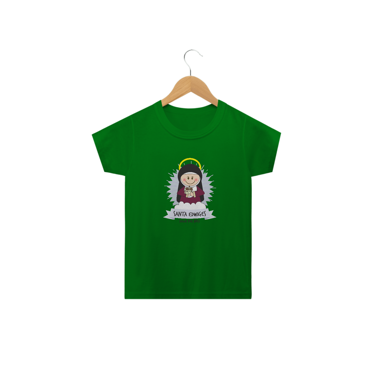 Nome do produto: Camiseta Infantil Coleção Santinhos Santa Edwiges