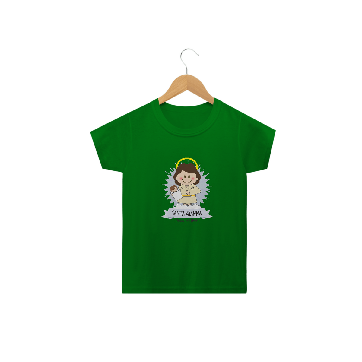 Nome do produto: Camiseta Infantil Coleção Santinhos Santa Gianna