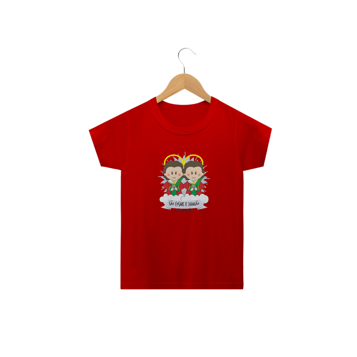 Nome do produto: Camiseta Infantil Coleção Santinhos São Cosme e Damião