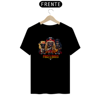 Nome do produtoCamiseta Pug - Pugs n´Roses