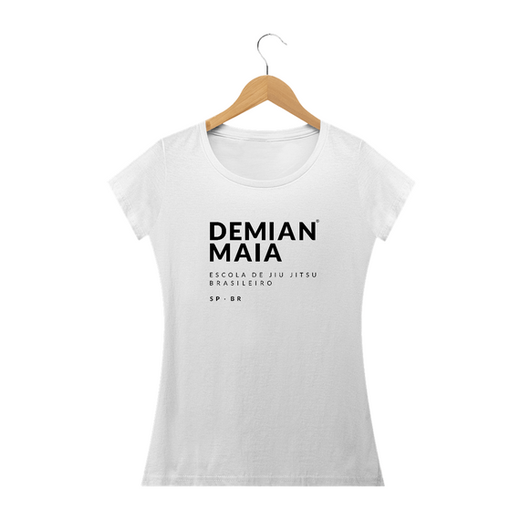 Camiseta Feminina Baby Long Demian Maia logo 2 preto 1