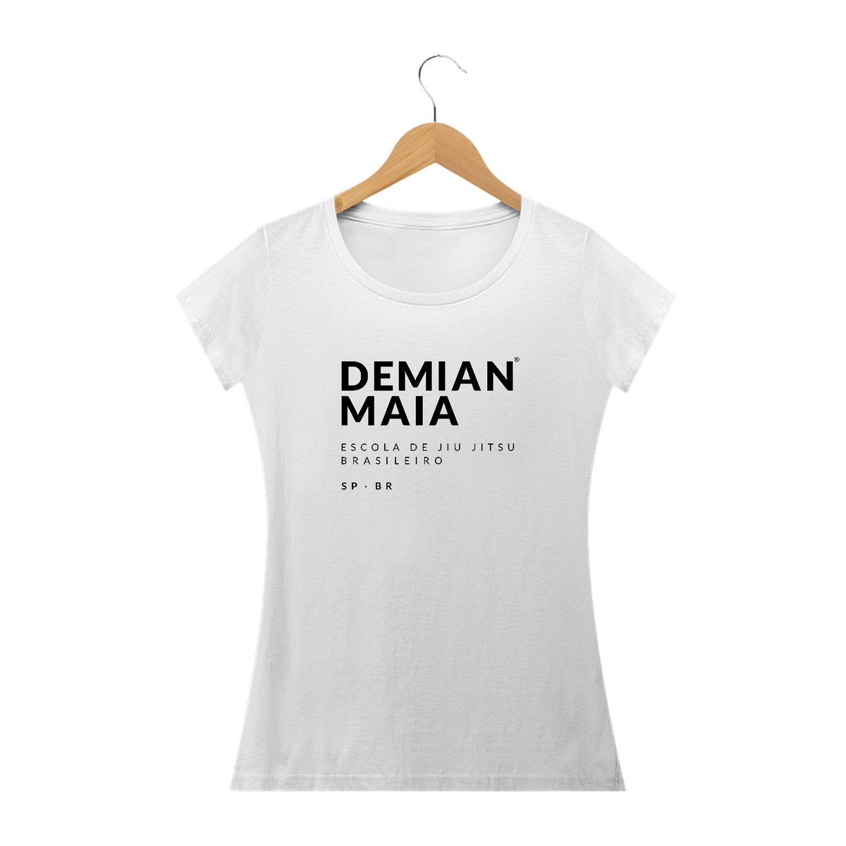 Nome do produto: Camiseta Feminina Baby Long Demian Maia logo 2 preto 1