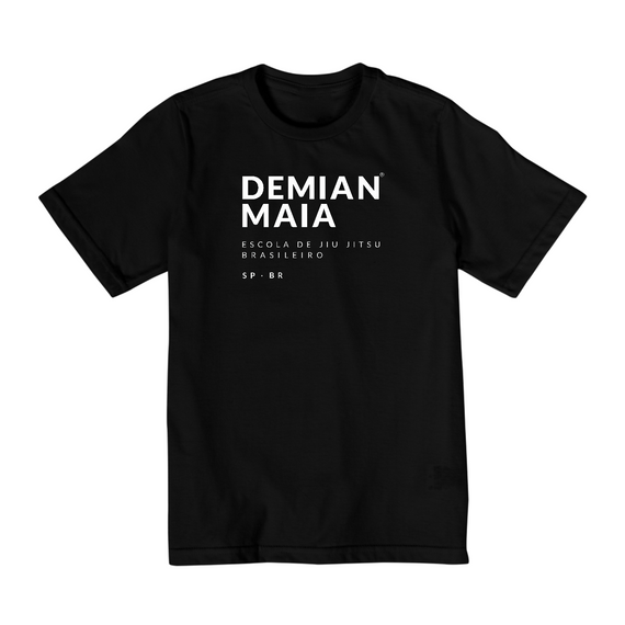 Camiseta Infantil (10 a 14) Demian Maia logo 2 branco 1