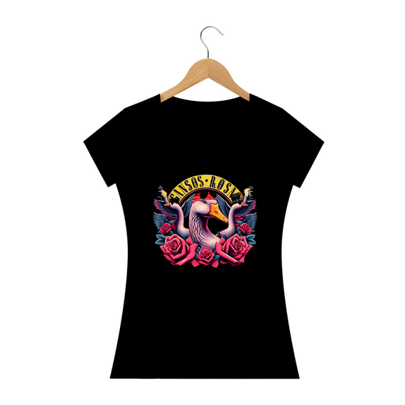 Camiseta Gansos Rosas Feminina