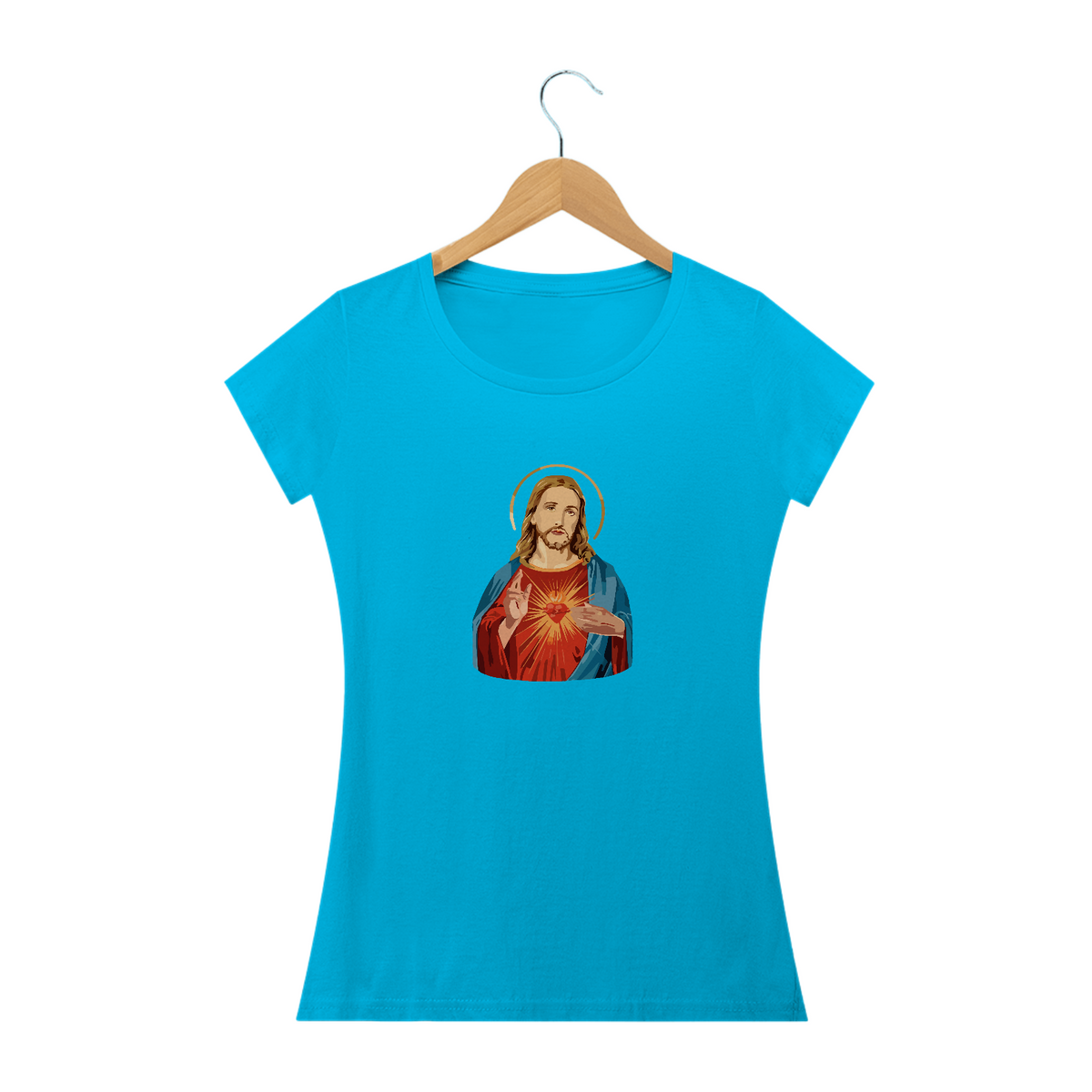 Nome do produto: CAMISETA BABY LONG - SAGRADO COR. DE JESUS