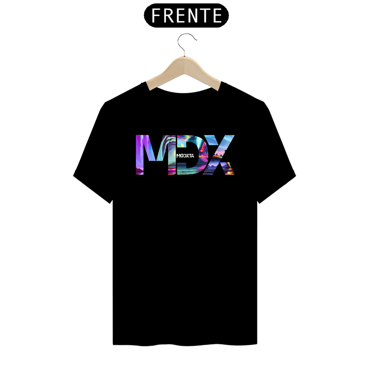 Nome do produto: Camisetas T-Shirt Premium com Estampas Artísticas colorida MDX Preta