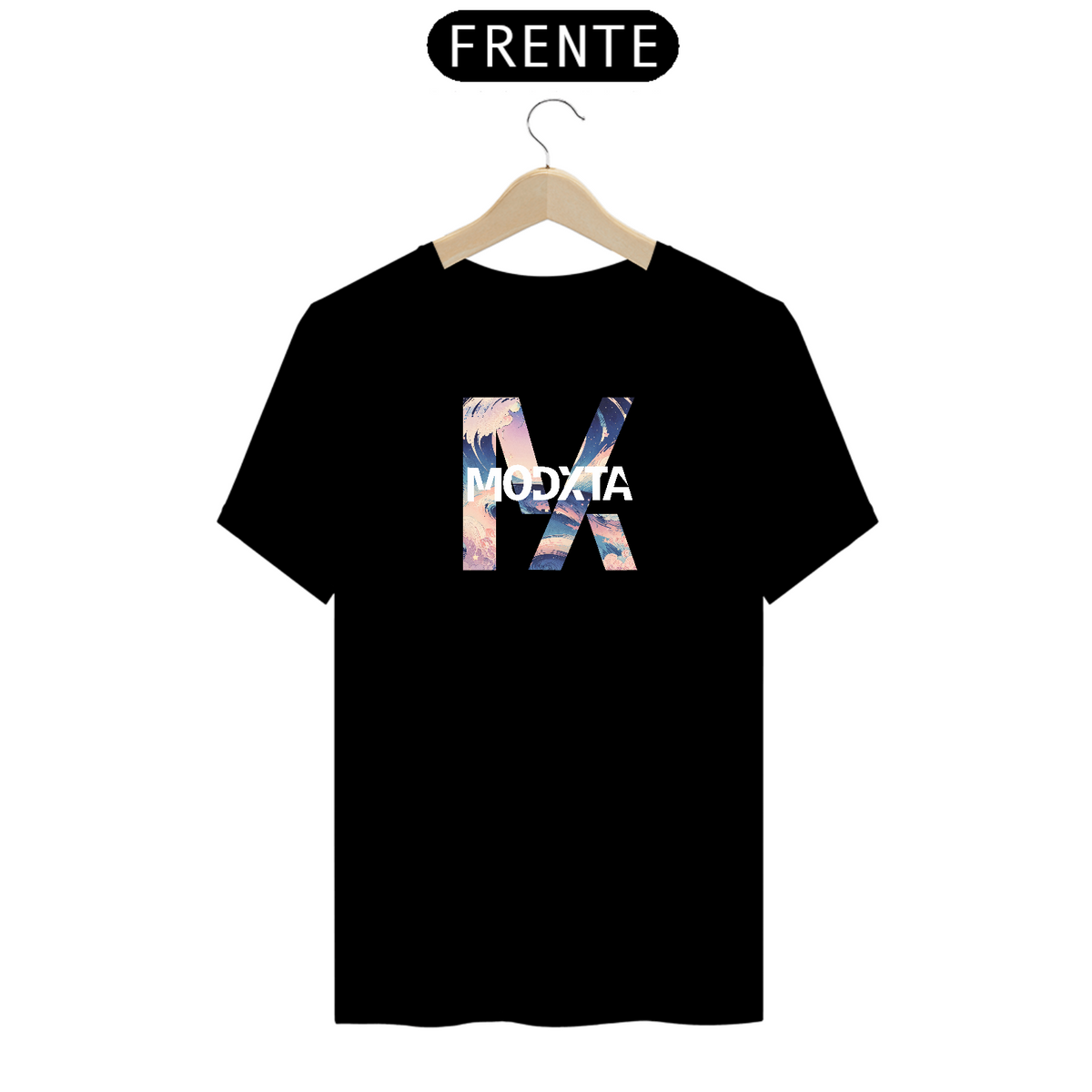 Nome do produto: Camisetas T-Shirt Premium com Estampas Artísticas colorida MODXTA Preta