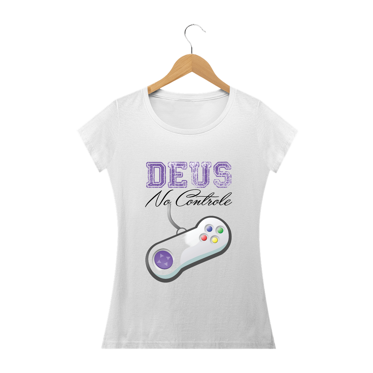 Nome do produtoCamisa Feminina Deus no Controle - Várias Cores