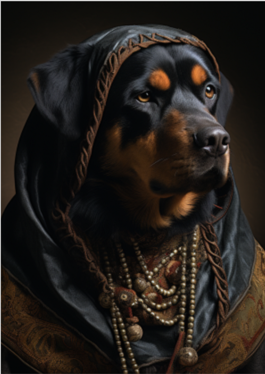 Nome do produto: Rottweiler Místico: Noite Estrelada de Van Gogh