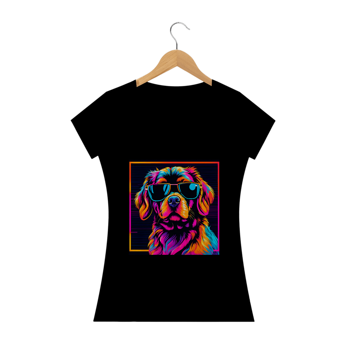 Nome do produto: Camiseta Baby Look Premium Dog Pop Art