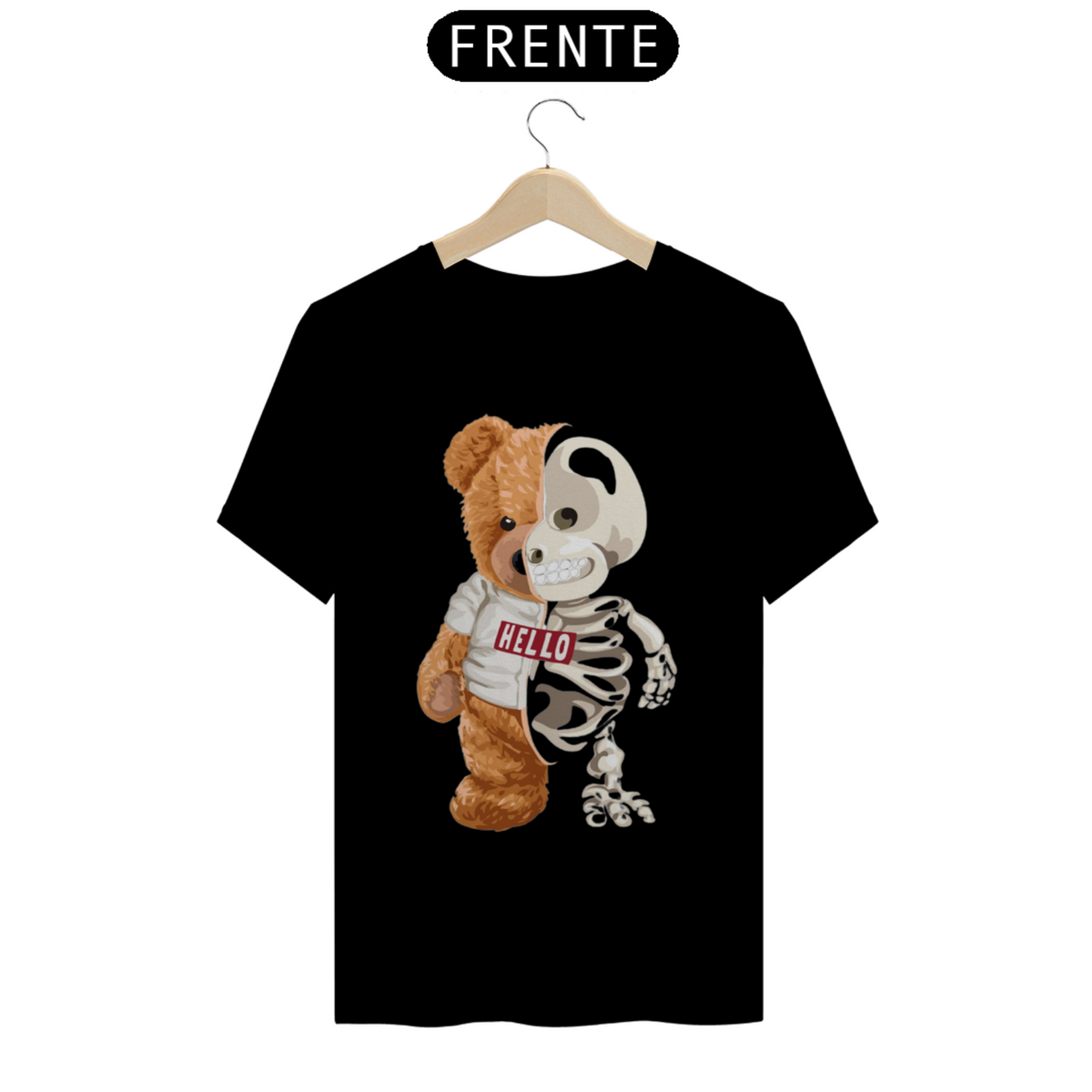 Nome do produto: Camiseta T-Shirt Classic Unissex / Urso Ted Esqueleto