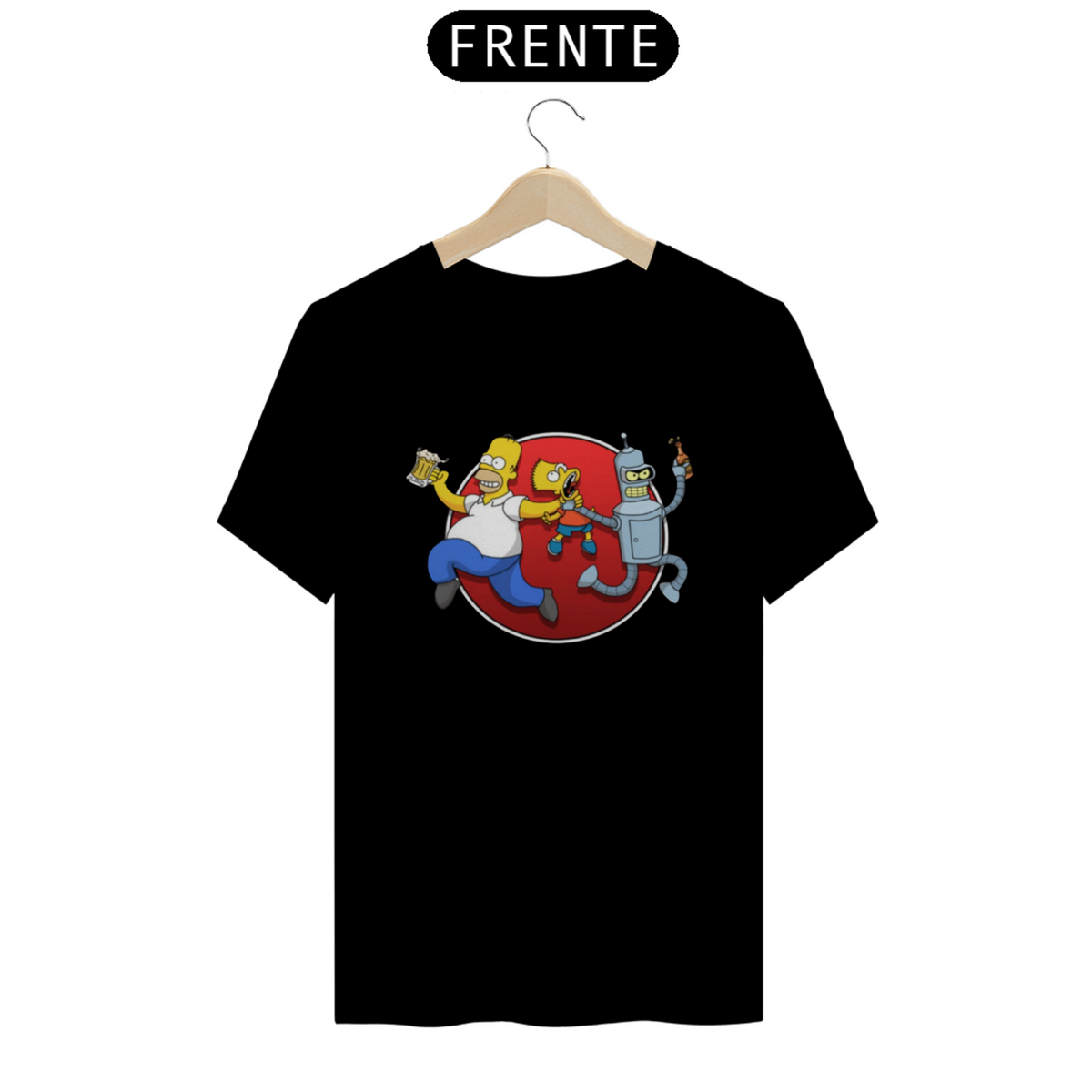 Nome do produto: Camiseta T-Shirt Classic Unissex / Bender, Homer e Bart