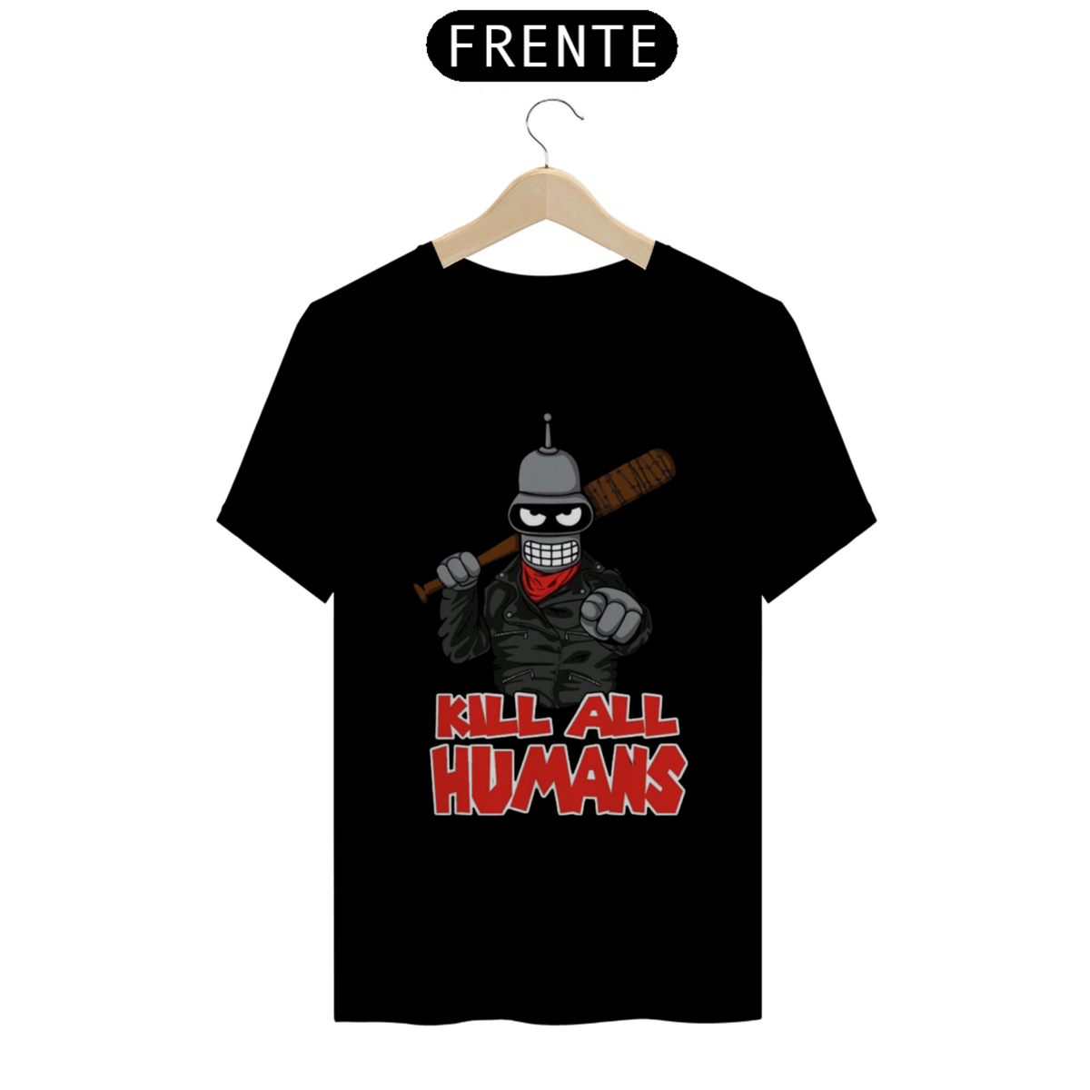 Nome do produto: Camiseta T-Shirt Classic Unissex / Bender O Taco do Negan / The Walking Dead - Futurama