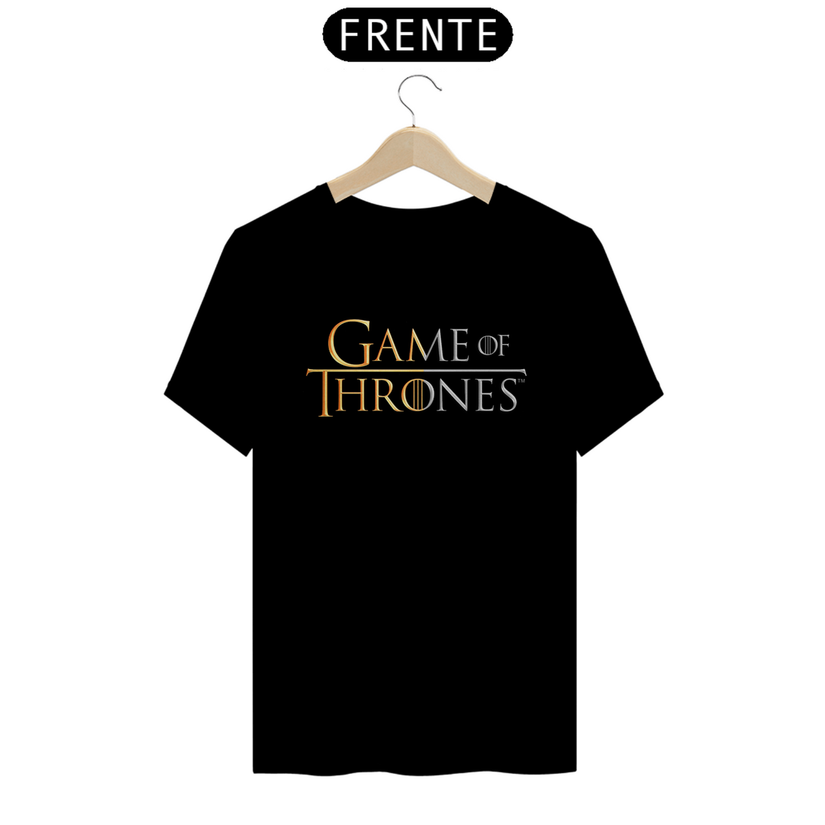 Nome do produto: Camiseta T-Shirt Classic Unissex / Game Of Thrones Logo Dourado E Prata