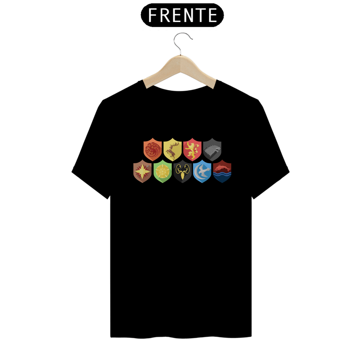 Nome do produto: Camiseta T-Shirt Classic Unissex / Simbolos E A atares De Game Of Thrones