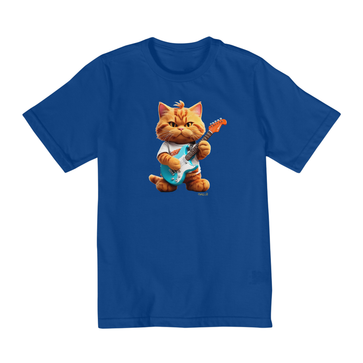 Nome do produto: Camiseta Infantil (2 a 8) - Gatinho Roqueiro