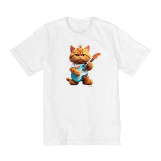 Nome do produtoCamiseta Infantil (2 a 8) - Gatinho Roqueiro